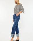 Mid-Rise Cropped Cuffed Straight Jean-