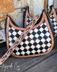 Brim Checkered Leather Purse