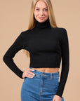 Ribbed Turtleneck- Black