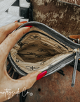 Grit & Glam Checkered Cowhide Purse