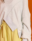 Asymmetric Hem Terry Top- Ash Grey-