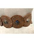 Handmade Belt with Clover Conchos
