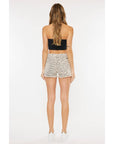 High Rise Denim Cheetah Short-