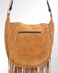 Phoenix Patch Genuine Suede Crossbody Bag: ADBGH125