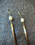 Porcupine Quill & Pearl Earrings