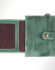 Leather Credit Card Holder Wallet- Green: NMBGM133D