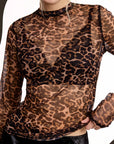 Mesh Leopard Layering Top-