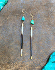 Porcupine Quill & Turquoise Earrings