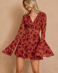Canyon Still Mini Dress- Red