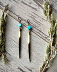 Porcupine Quill & Turquoise Earrings