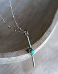 Quana turquoise necklace: Sterling silver 16-18"