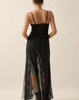 Sheer Maxi Layering Dress- Black