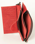 Leather Wallet with Wrist Strap: Red: ADBG811F