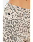 High Rise Denim Cheetah Short-