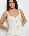 Eyelet Corset Top - Cream-