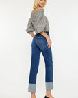 Mid-Rise Cropped Cuffed Straight Jean-