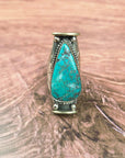 Genuine Turquoise Tibetan Adjustable Ring