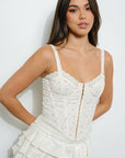 Eyelet Corset Top - Cream-