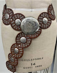 Handmade Belt with Clover Conchos