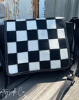 Bandera Nights Checkered Cowhide Purse