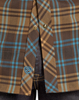 Brushed Plaid Stretch Shirt- Brown