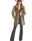 Leopard Print Faux Fur Jacket-