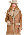 Microsuede Coat- DW92C06870- Camel-