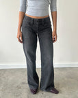 Low Rise Cargo Jean - Black