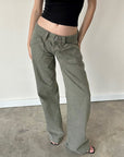 Low Rise Cargo Jean - Olive