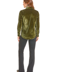 Retro Velvet Shirt- Olive-