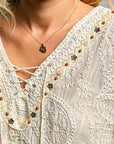 Short Sleeve Crotchet Top- Natural