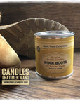 New Leather Work Boots Scented Candle