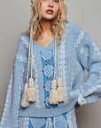 V-Neck Sweater- Blue-