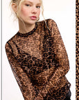 Mesh Leopard Layering Top-