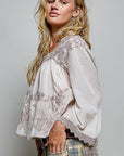 Washed Square Neck Boho Top-