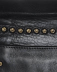 Crossbody Flap Bag with Studs: Black: SWC170BLK