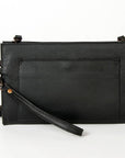 Leather Corset Style Clutch Bag: Black: ADBG684D