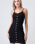 Ribbed Button Down Cami Dress