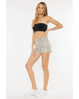 High Rise Denim Cheetah Short-