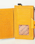 Leather Wallet with Wrist Strap: Mustard: ADBG811A