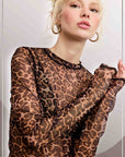 Mesh Leopard Layering Top-