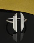 Sterling Silver Stepped Bar Adjustable Ring