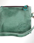 Leather Credit Card Holder Wallet- Green: NMBGM133D