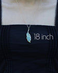 Plume Necklace: 18" Silver Chain
