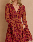 Canyon Still Mini Dress- Red