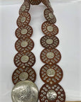 Handmade Belt with Clover Conchos