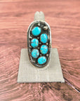Genuine Turquoise 6 Stone Adjustable Ring