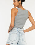 Light Wash High Rise Short- Side Panel - KC6357L