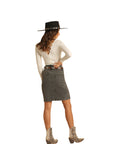 R&R- Steel Grey Hi-Rise Skirt 69H1677