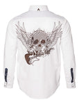 Flying Skull & Guitar- White -